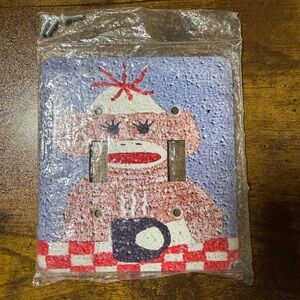 Sock Monkey Light Plate. New